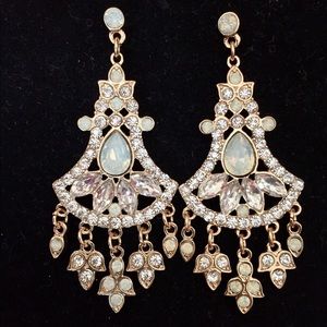 Bridal party fancy gold toned earrings
